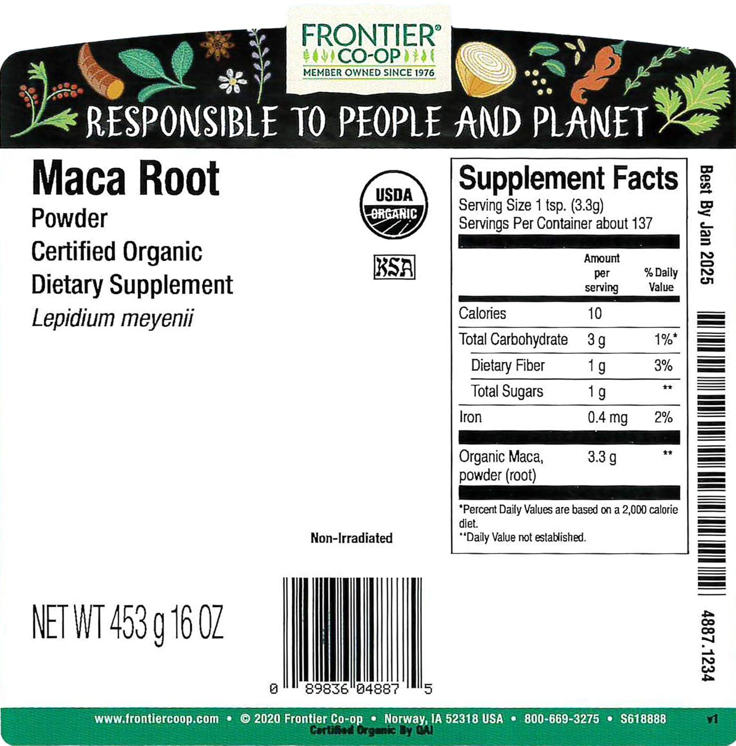 image:imageFrontier Bulk Maca Powder Organic 1 PoundMaca Powder