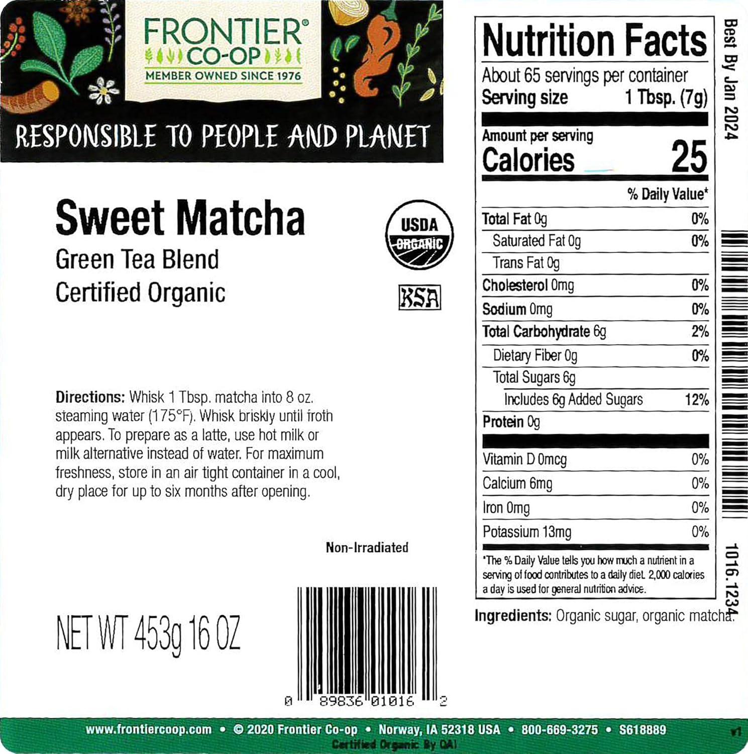image:imageFrontier Bulk Maca Powder Organic 1 PoundSweet Matcha Green Tea