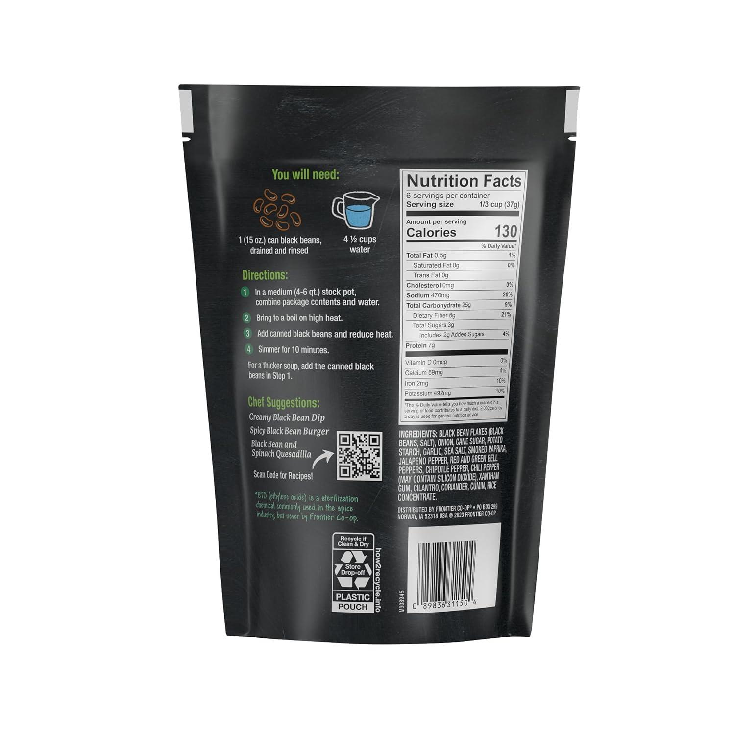 image:imageFrontier Coop Broccoli Cheddar Soup Mix 16 Oz Bulk BagBlack Bean Soup Mix