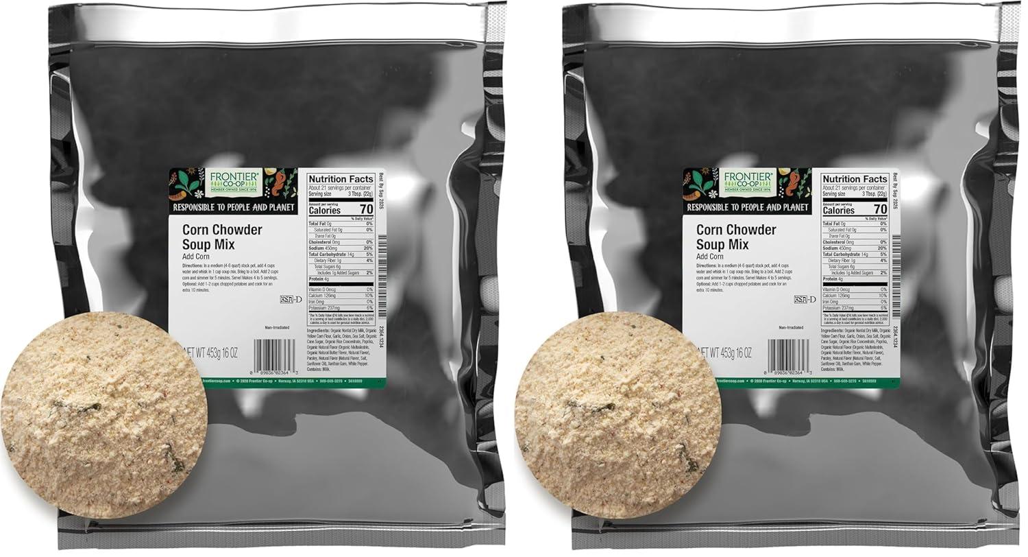 image:imageFrontier Coop Broccoli Cheddar Soup Mix 16 Oz Bulk BagCorn Chowder Soup Mix
