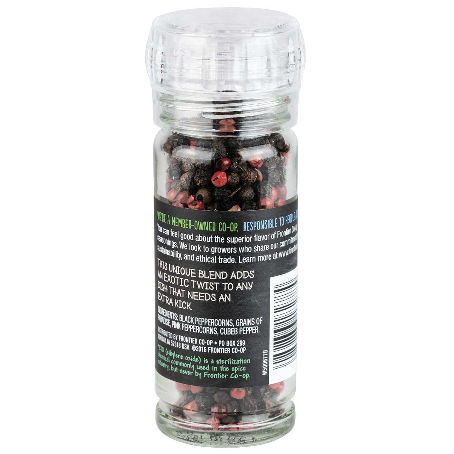 image:imageFrontier Coop Exotic Peppercorn Blend Grinder 169 oz Gourmet Cubeb Grains of Paradise and Black and Pink Peppercorn MedleyExotic Peppercorn Blend