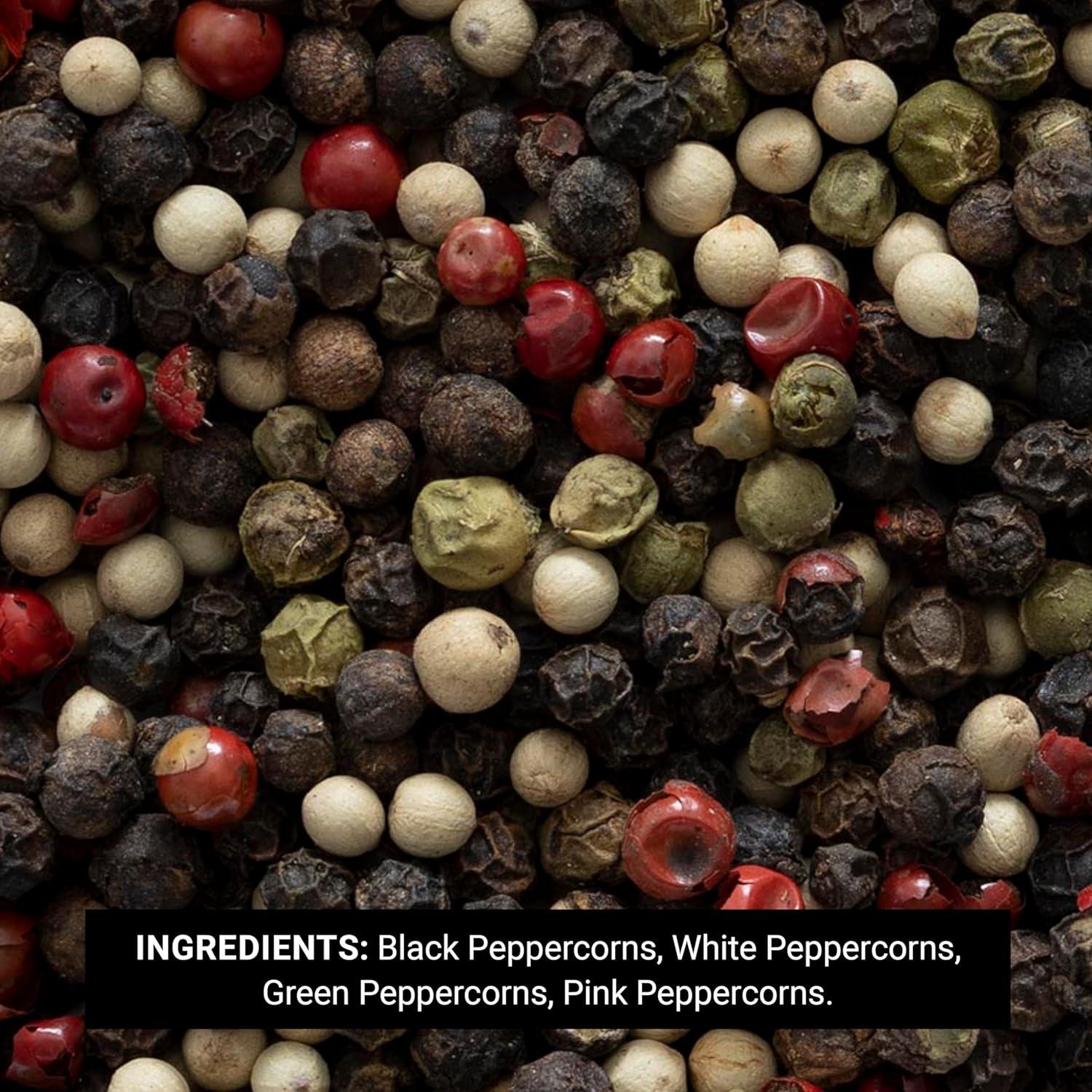 image:imageFrontier Coop Exotic Peppercorn Blend Grinder 169 oz Gourmet Cubeb Grains of Paradise and Black and Pink Peppercorn MedleyPeppermill Gourmet Four Peppercorn Blend
