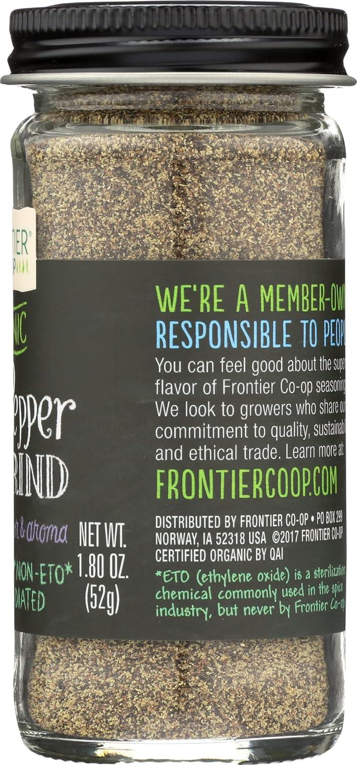 image:imageFrontier Coop Medium Ground Black Pepper 1pound Bulk Bag Fullbodied Flavor and Aroma KosherOrganic Fine Ground Black Pepper