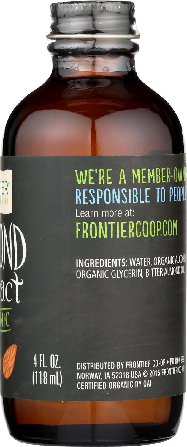 image:imageFrontier Coop Organic Almond Extract 4 Ounce Glass Jar Warm Sugarfree Vegan Flavor for Desserts Coffee and SmoothiesAlmond Extract Organic