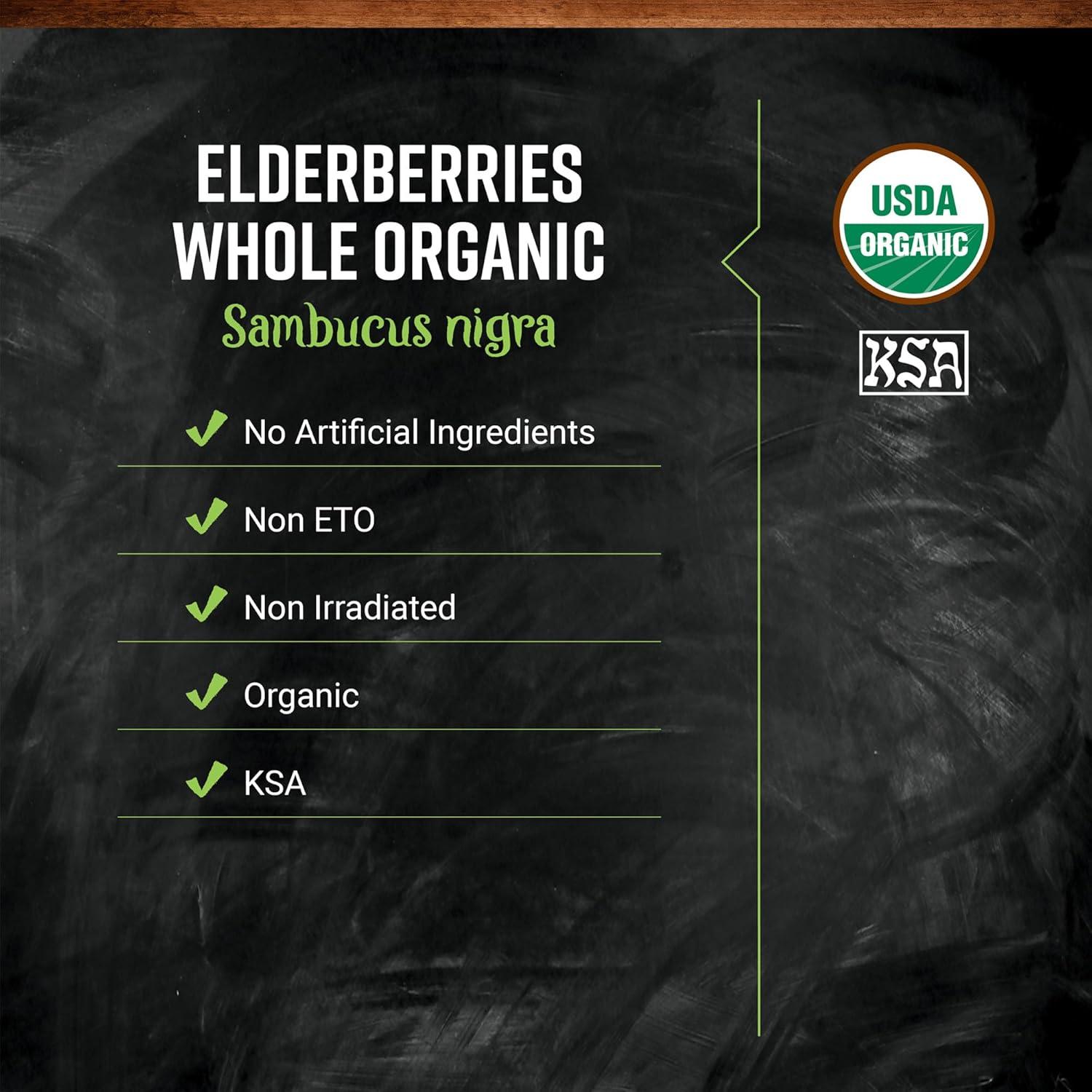 image:imageFrontier Coop Organic Dried Elderberries European Whole NonGMO Elderberry Berries Dried For Tea Immune Support Kosher 16 Ounce Pack of 1Natural Elderberry Organic