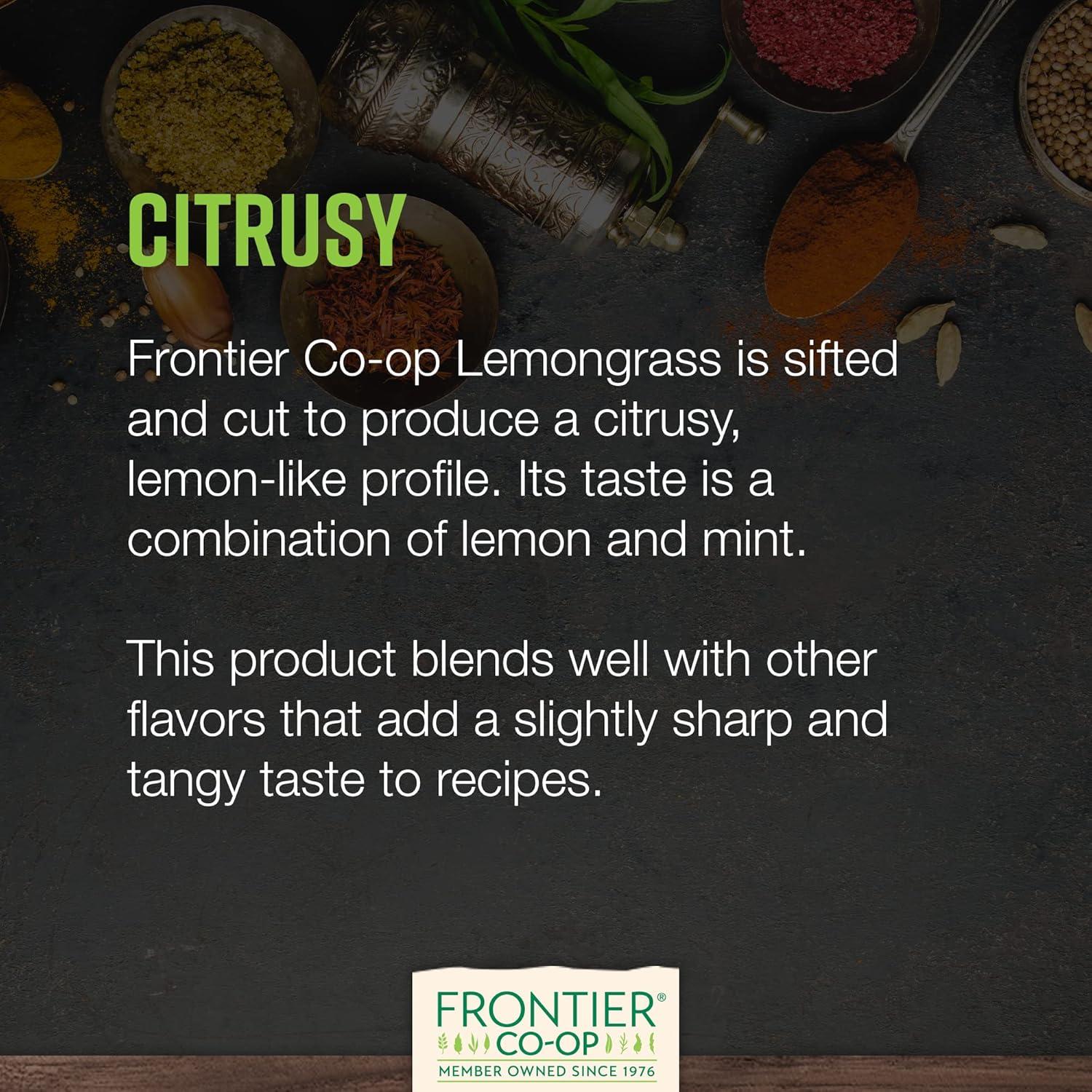 image:imageFrontier Coop Organic Dried Lemongrass Cut and Sifted Bulk Bag 100 Pure Natural Lemon Grass for Tea Seasoning 16 Ounce Pack of 1