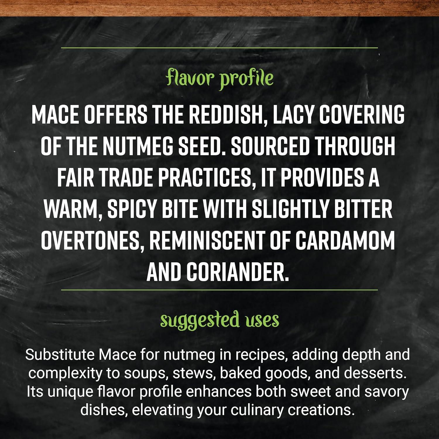image:imageFrontier Coop Organic Mace Powder Fairtrade Certified 16 Oz Bulk Bag Nutmeg Substitute for Chili Moroccan and Caribbean Dishes