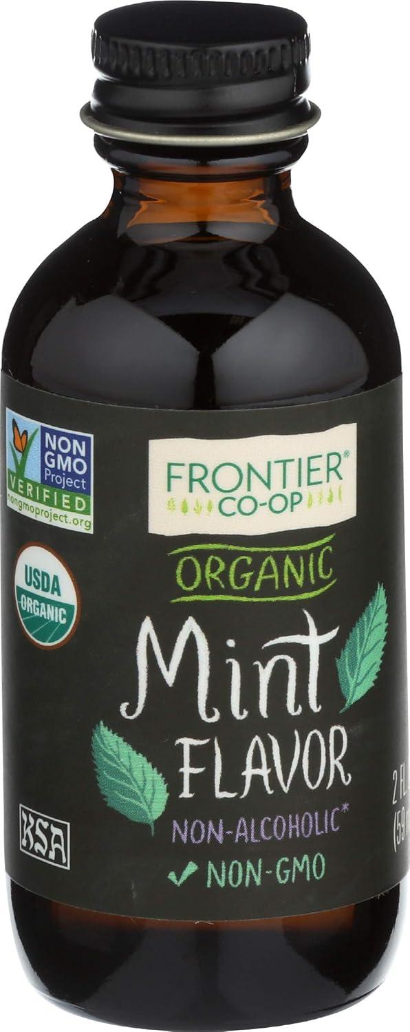 image:imageFrontier Coop Organic Peppermint Flavor 2 Ounce Glass Jar NonAlcoholic Great for Baking Coffee and MoreMint Flavor Organic