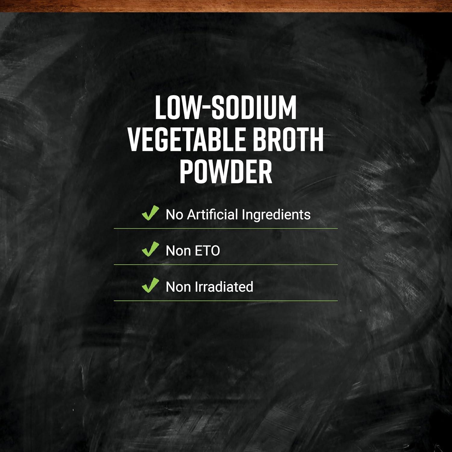 image:imageFrontier Coop Vegetable Flavored Broth Powder 1Pound Bulk Low Sodium Onion Garlic Carrot Basil Turmeric Celery SeedLow Sodium Vegetable Broth