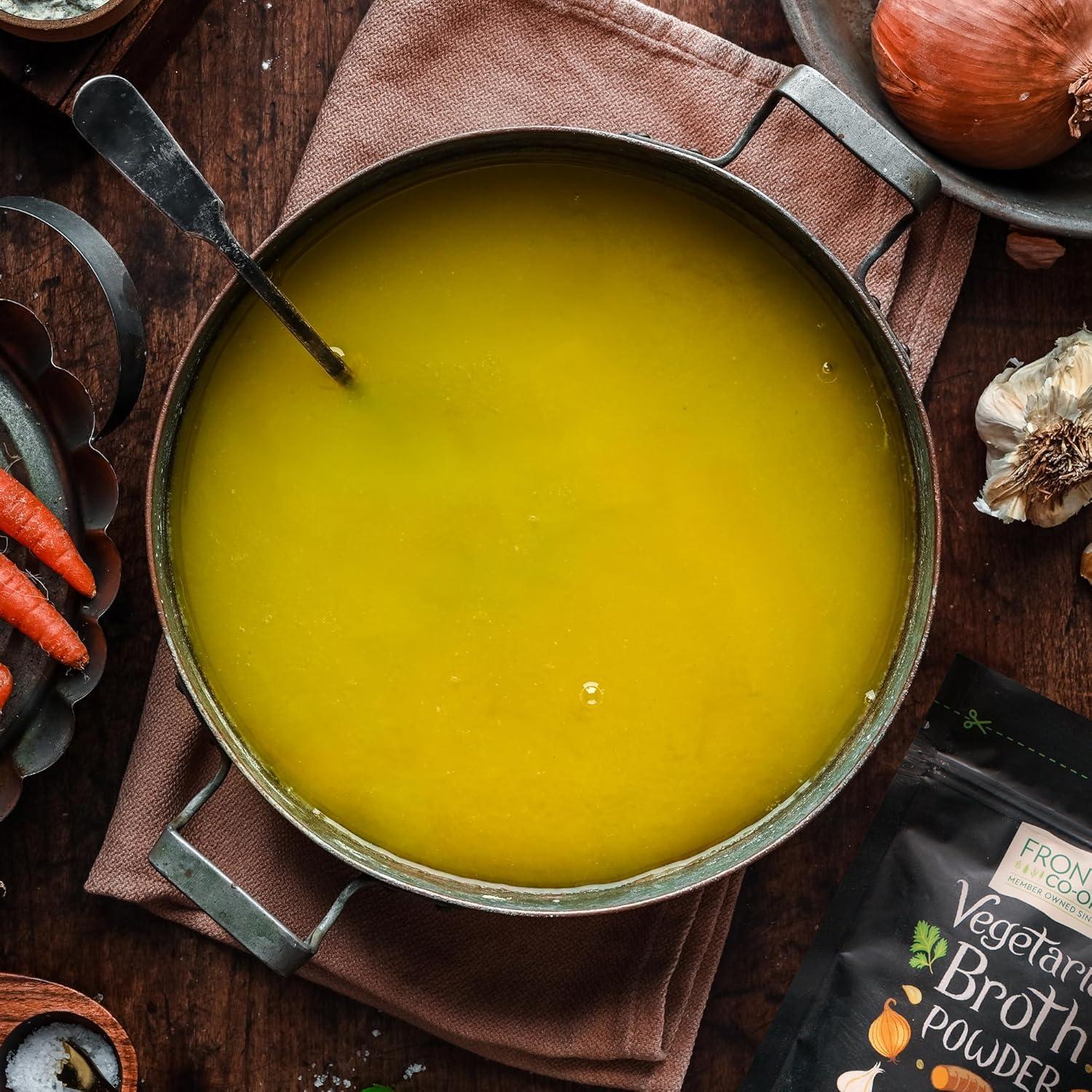 image:imageFrontier Coop Vegetable Flavored Broth Powder 1Pound Bulk Low Sodium Onion Garlic Carrot Basil Turmeric Celery SeedVegetarian Broth Mix