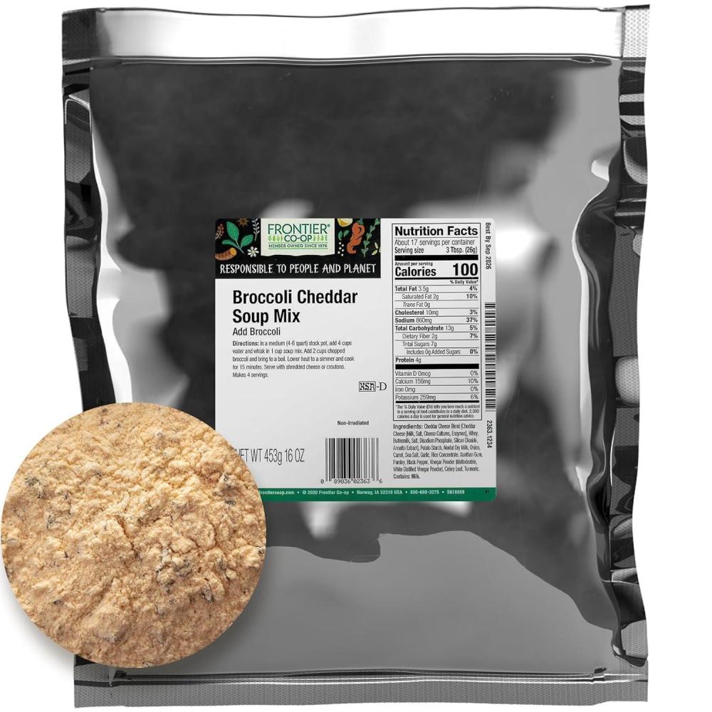 image:imageFrontier Coop Broccoli Cheddar Soup Mix 16 Oz Bulk BagBroccoli Cheddar Soup Mix
