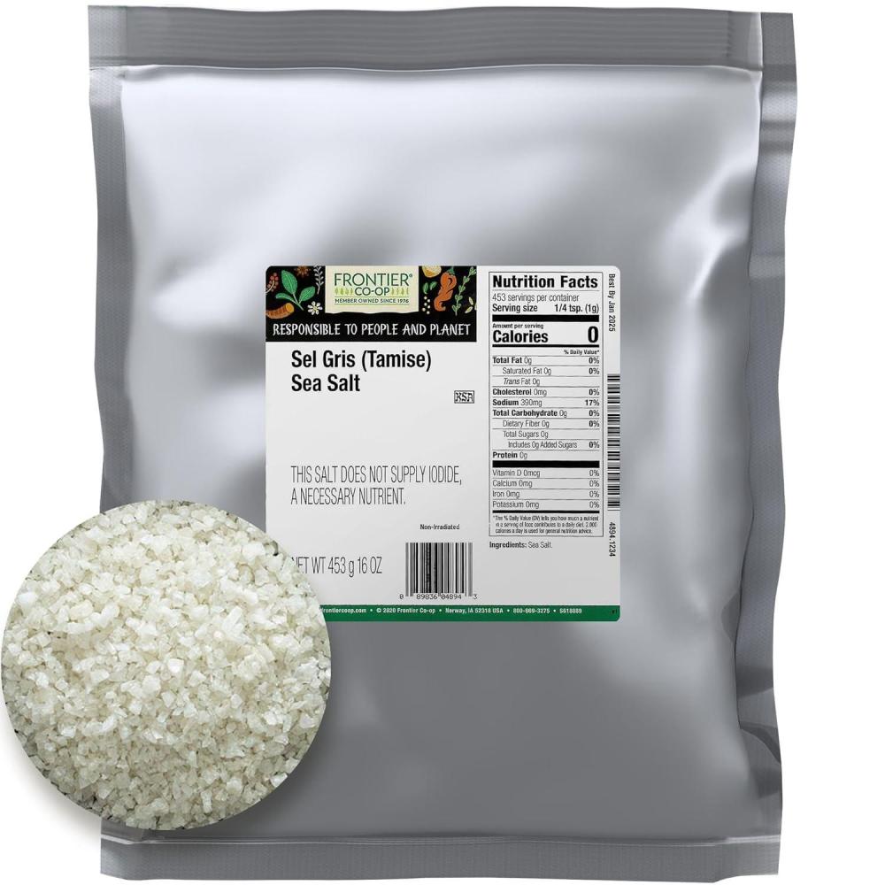 image:imageFrontier Coop Celtic Sea Salt Sel Gris Light Grey Sea Salt Coarse Great for Cooking Baking Canning Finishing Pickling Kosher NonETO 1lb