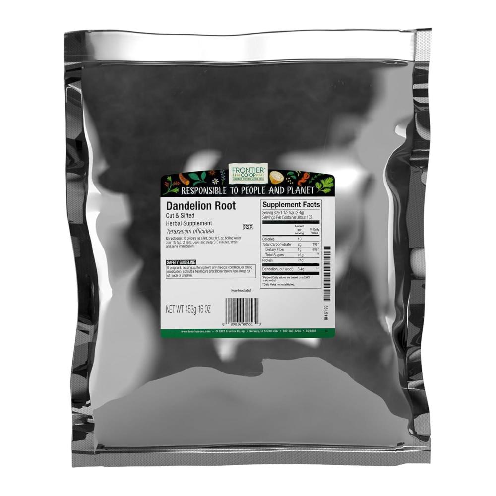 image:imageFrontier Coop Cut amp Sifted Dandelion Root Bulk Bag CaffeineFree Coffee Alternative Perfect for Making Dandelion Root Tea Powder amp Capsules 16 Ounce Pack of 1
