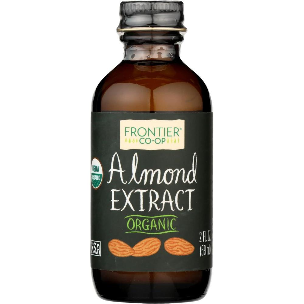 image:imageFrontier Coop Organic Almond Extract 4 Ounce Glass Jar Warm Sugarfree Vegan Flavor for Desserts Coffee and SmoothiesAlmond