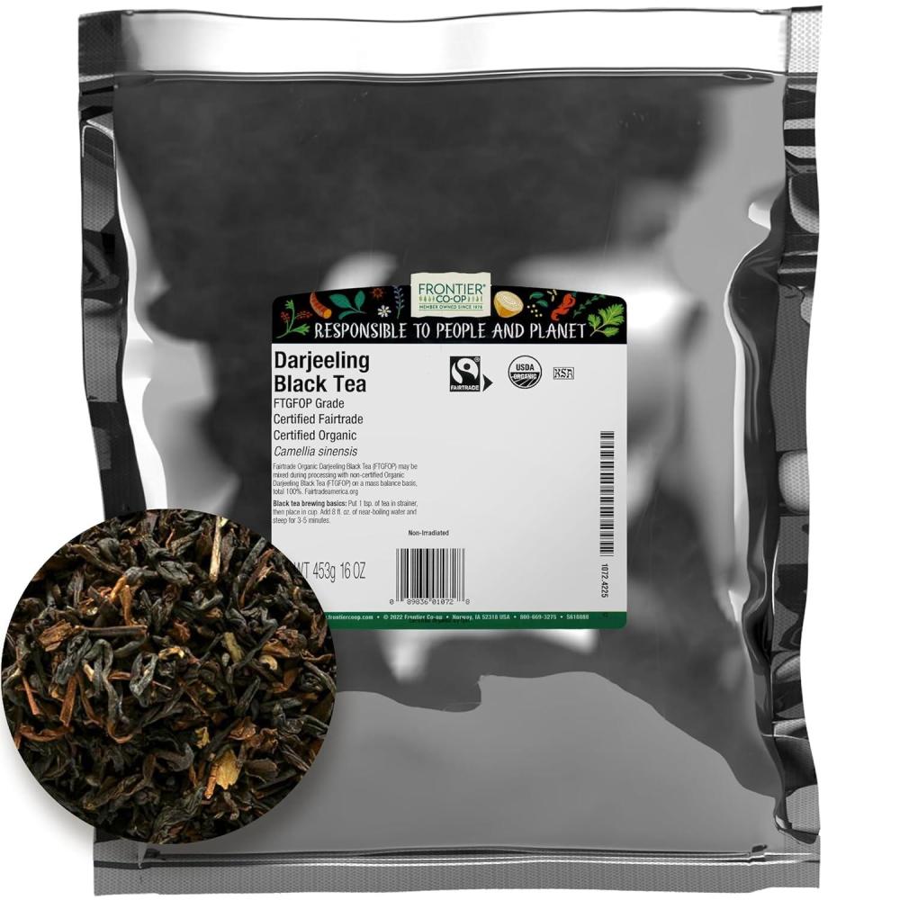 image:imageFrontier Coop Organic Darjeeling Black Tea 1pound Bulk Bag Highest Grade Orange Pekoe Leaves Kosher Fair TradeDarjeeling Black Tea Organic