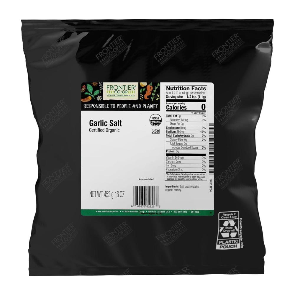 image:imageFrontier Coop Organic Garlic Salt with Parsley 1lb Bulk Bag Coarse Grind Natural Garlic Salt Seasoning for Meat Vegetables Soups amp More Kosher