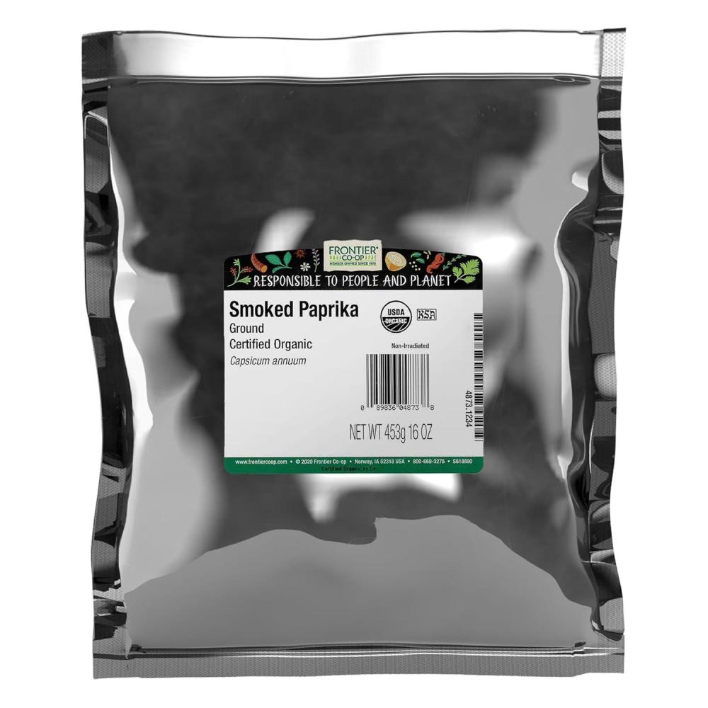 image:imageFrontier Coop Organic Ground Smoked Paprika 1lb Bulk Bag Spanish Paprika Powder Seasoning Restaurant SupplySmoked Paprika Organic