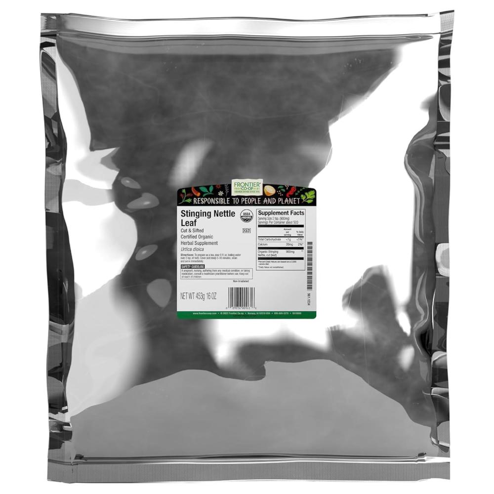 image:imageFrontier Coop Organic Stinging Nettle Leaf Cut and Sifted For Making Nettle Tea Kosher 16 Ounce Pack of 116 Ounce Pack of 1