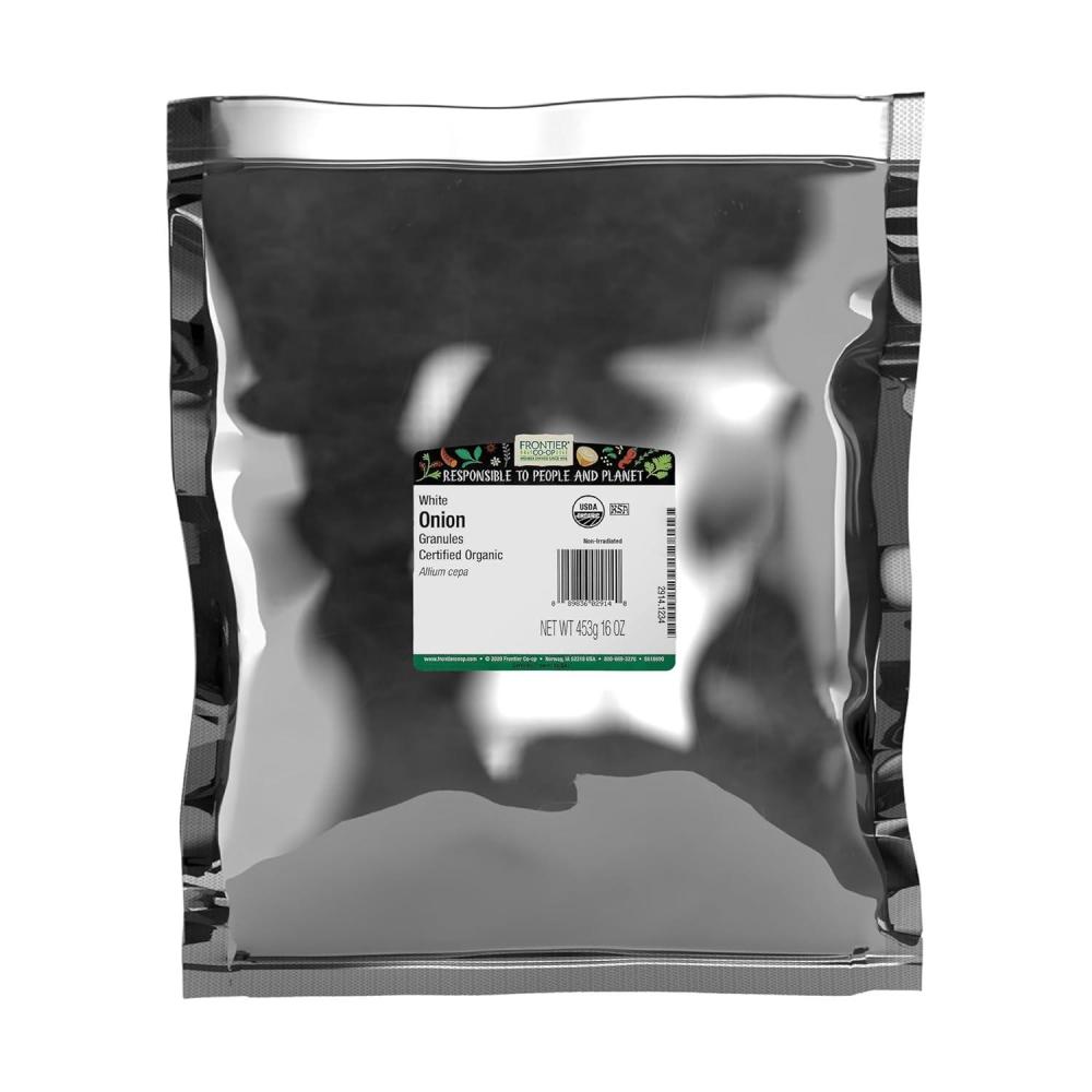 image:imageFrontier Coop Organic White Onion Granules Granulated Onion Powder Wholesale Restaurant Supply Kosher 16 Ounce Pack of 1