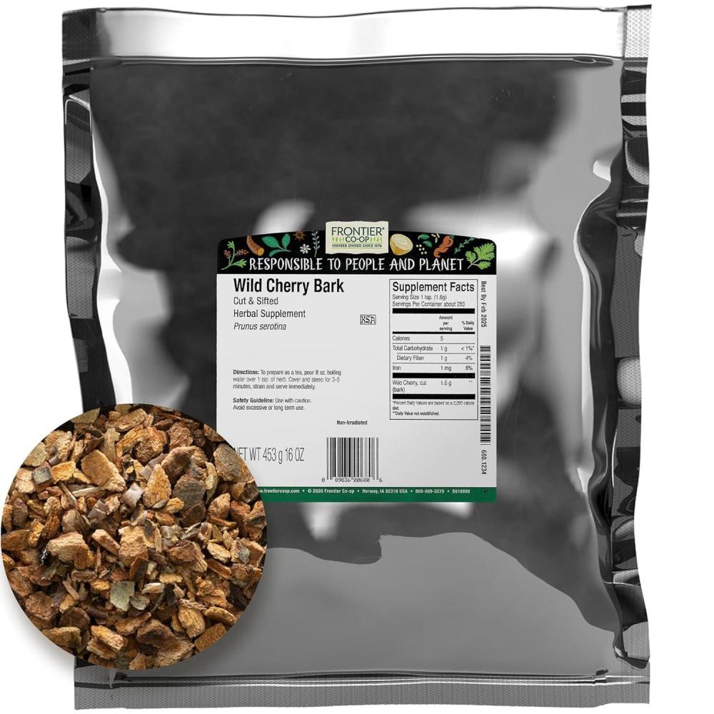image:imageFrontier Coop Wild Cherry Bark 1lb Bulk Bag Cut and Sifted Natural Wild Crafted Herb Perfect for Wild Cherry Bark Tea and Herbal Infusions Kosher