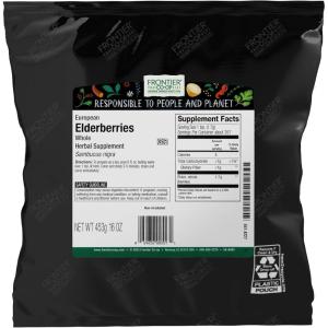 image:imageFrontier Coop Dried Elderberries European Whole  NonGMO Elderberry Dried Fruit for Powder Tea Immune Support  Kosher  16 Ounce Pack of 1Elderberry
