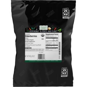 image:imageFrontier Coop Organic Dried Elderberries European Whole  NonGMO Elderberry Berries Dried  For Tea Immune Support  Kosher  16 Ounce Pack of 1Natural Elderberry Organic