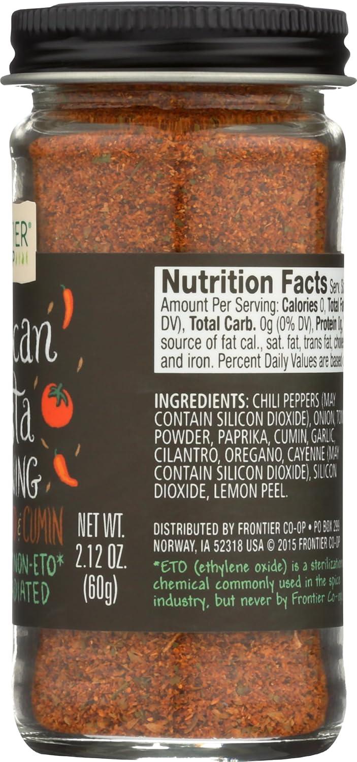 image:imageFrontier Coop Mexican Fiesta Seasoning 212Ounce Jar Chilis Tomato amp Cumin Hint Of Lemon amp Cilantro Salt Free Kosher Non ETO212 Ounce Pack of 1