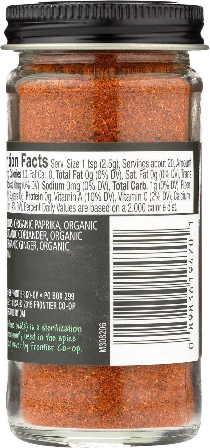 image:imageFrontier Coop Organic Tandoori Masala Seasoning Paprika Cumin Coriander Garlic Ginger Cardamom Spice Blend 18 Ounce Pack of 1