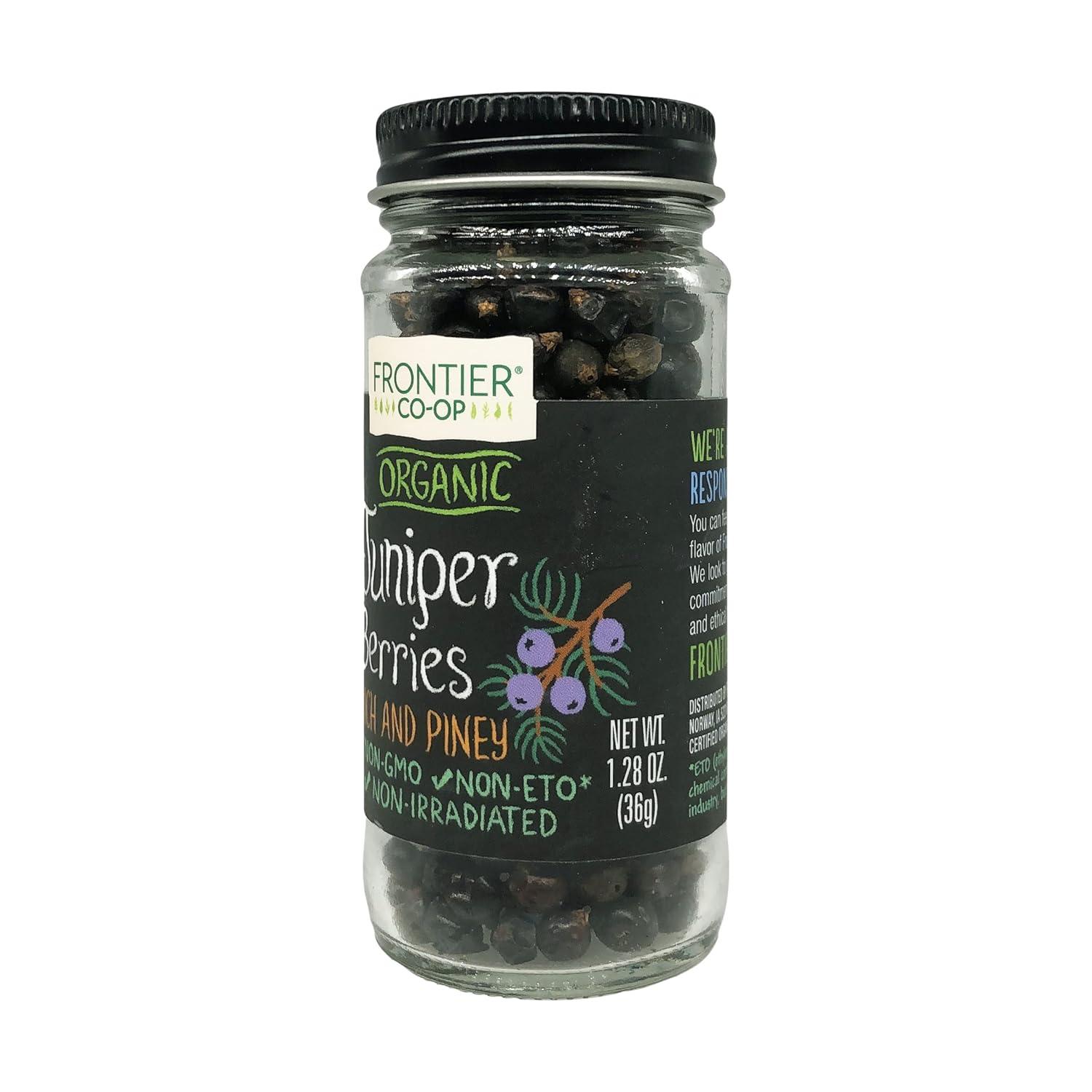 image:imageFrontier Coop Organic Whole Juniper Berries 128 Ounce Bottle Rich and Piney for Soups Marinades Pickling and Sauerkraut