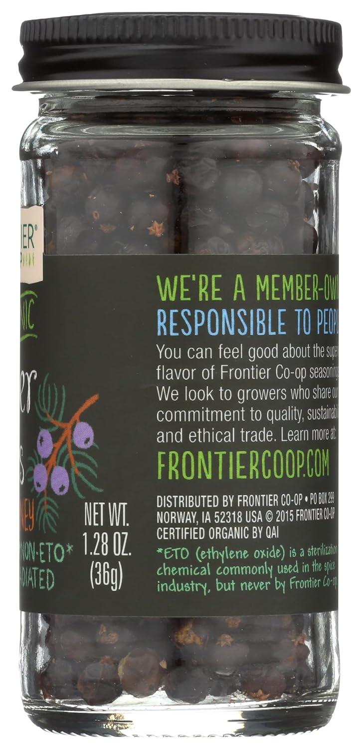 image:imageFrontier Coop Organic Whole Juniper Berries 128 Ounce Bottle Rich and Piney for Soups Marinades Pickling and Sauerkraut