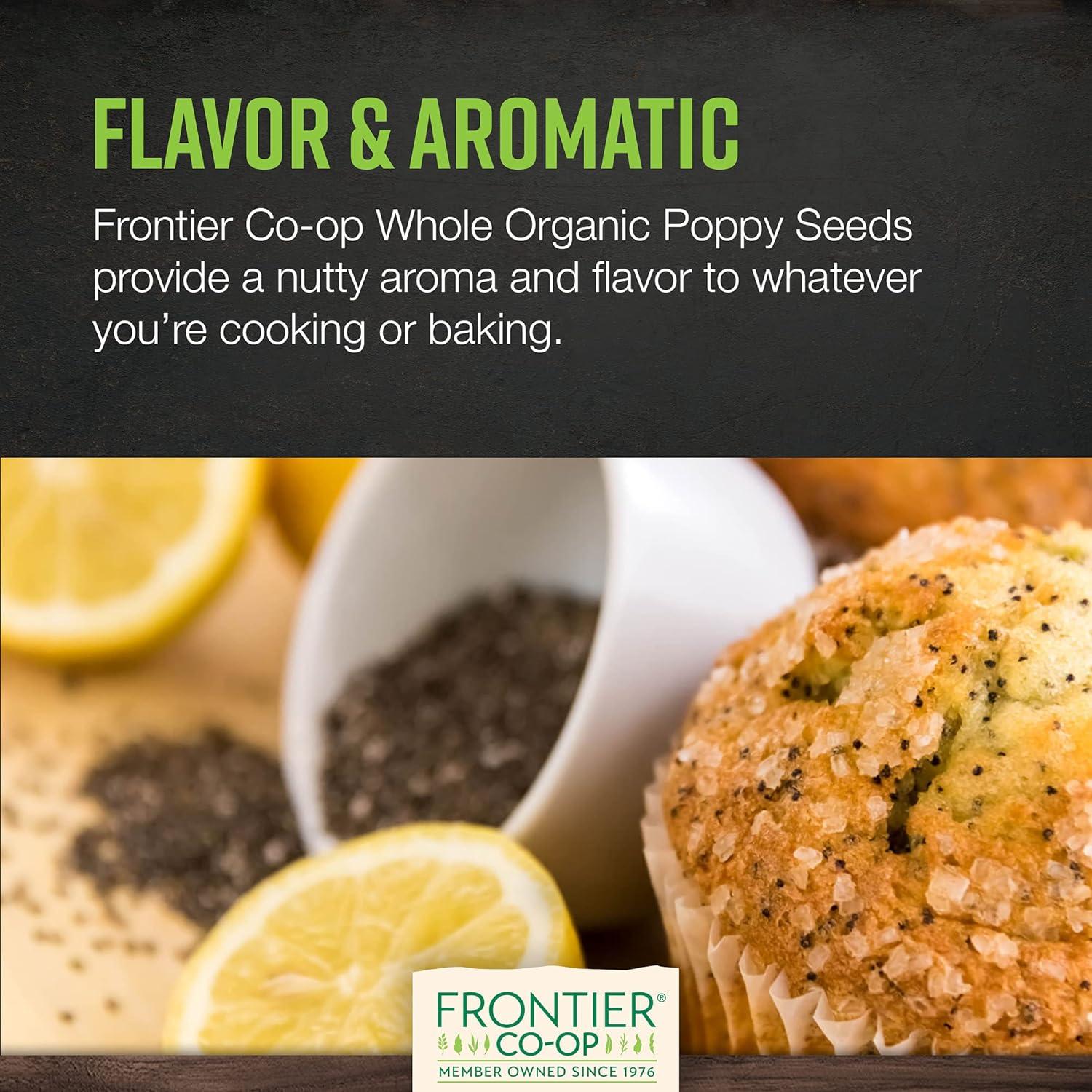 image:imageFrontier Coop Organic Whole Poppy Seed Poppy Seeds for Baking Salad Dressing Cooking Kosher 16 Ounce Pack of 1