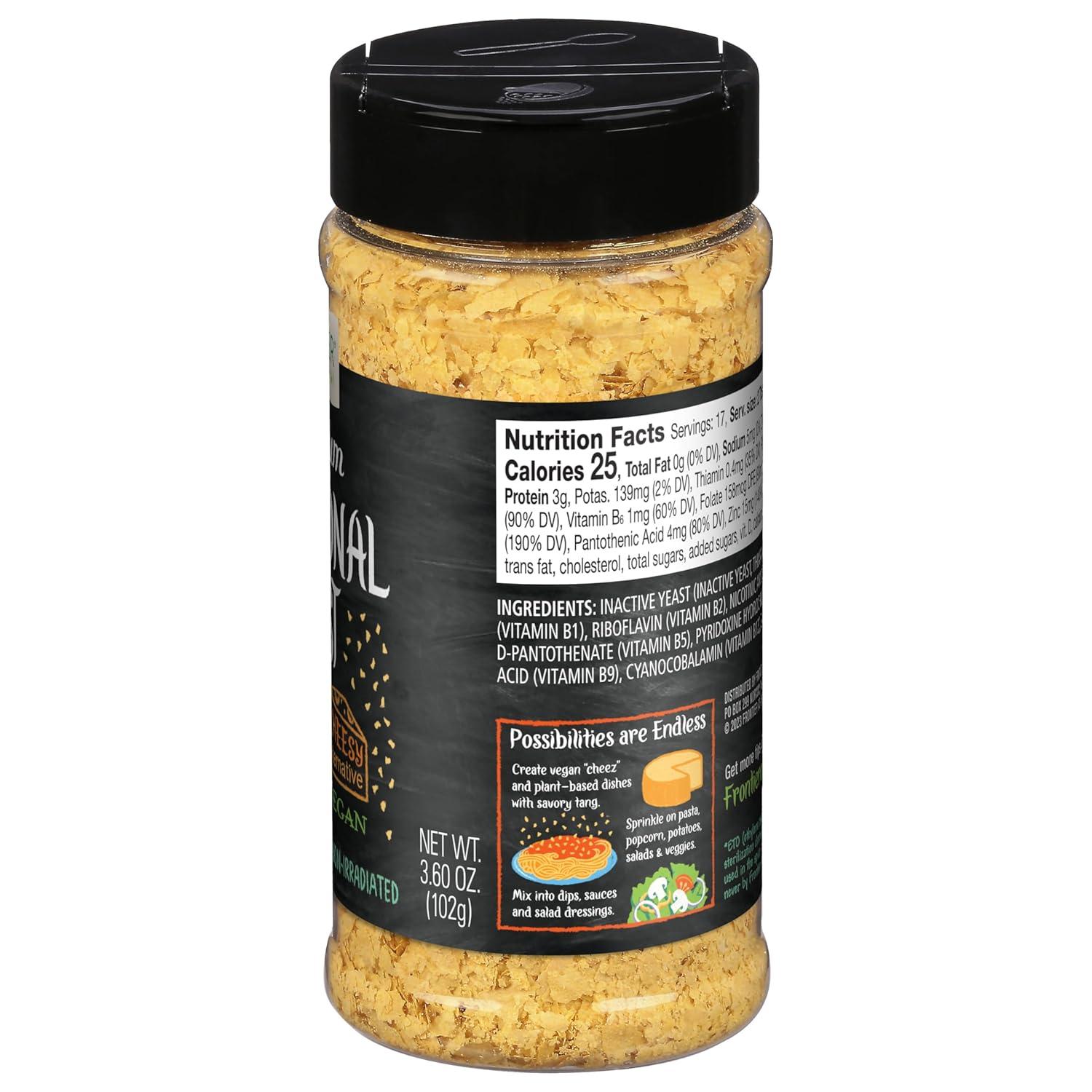 image:imageFrontier Coop Premium Nutritional Yeast Flakes 36 oz Vegan GlutenFree Kosher NonIrradiated Seasoning DairyFree Cheese Flavor Rich in B Vitamins