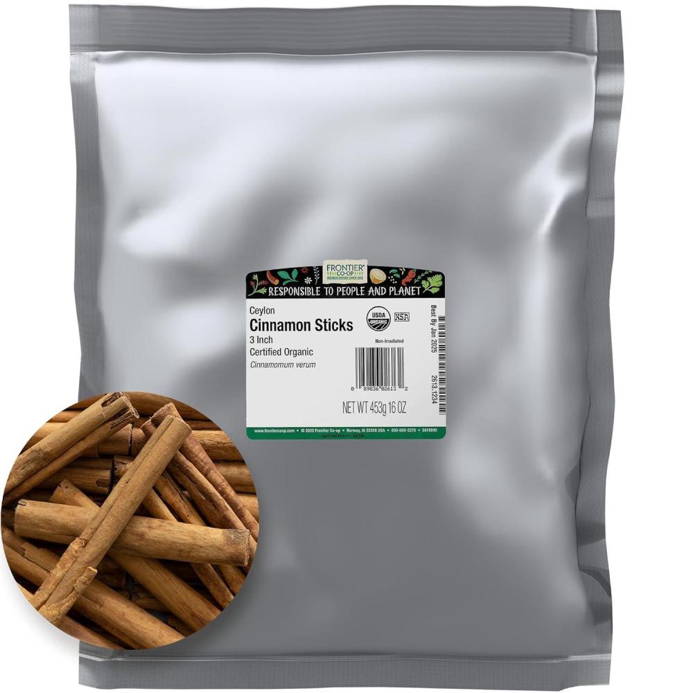 image:imageFrontier Coop Organic 3 Ceylon Cinnamon Sticks 1lb Bulk Cinnamon Sticks for Crafts Drinks Holiday Recipes Cinnamon Powder and More1 Pound Pack of 1