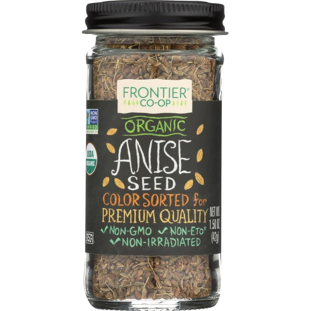image:imageFrontier Coop Organic Whole Anise Seed 150Ounce Jar Adds LicoriceLike Flavor to Desserts Stews Bread Tea Kosher15 Ounce Pack of 1