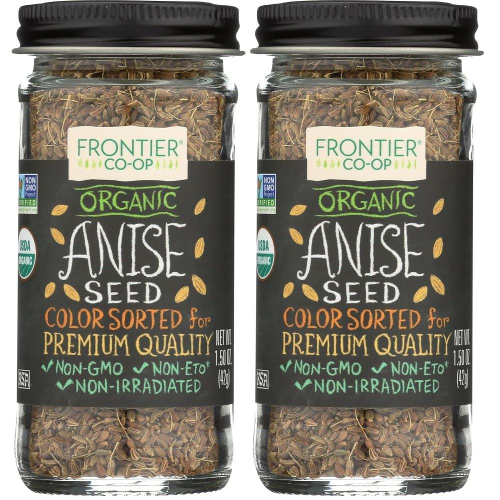 image:imageFrontier Coop Organic Whole Anise Seed 150Ounce Jar Adds LicoriceLike Flavor to Desserts Stews Bread Tea Kosher15 Ounce Pack of 2
