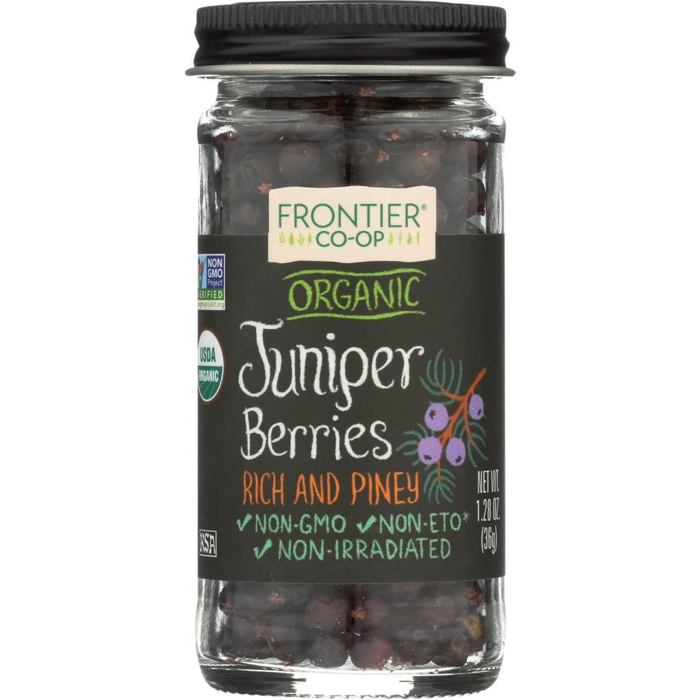 image:imageFrontier Coop Organic Whole Juniper Berries 128 Ounce Bottle Rich and Piney for Soups Marinades Pickling and Sauerkraut