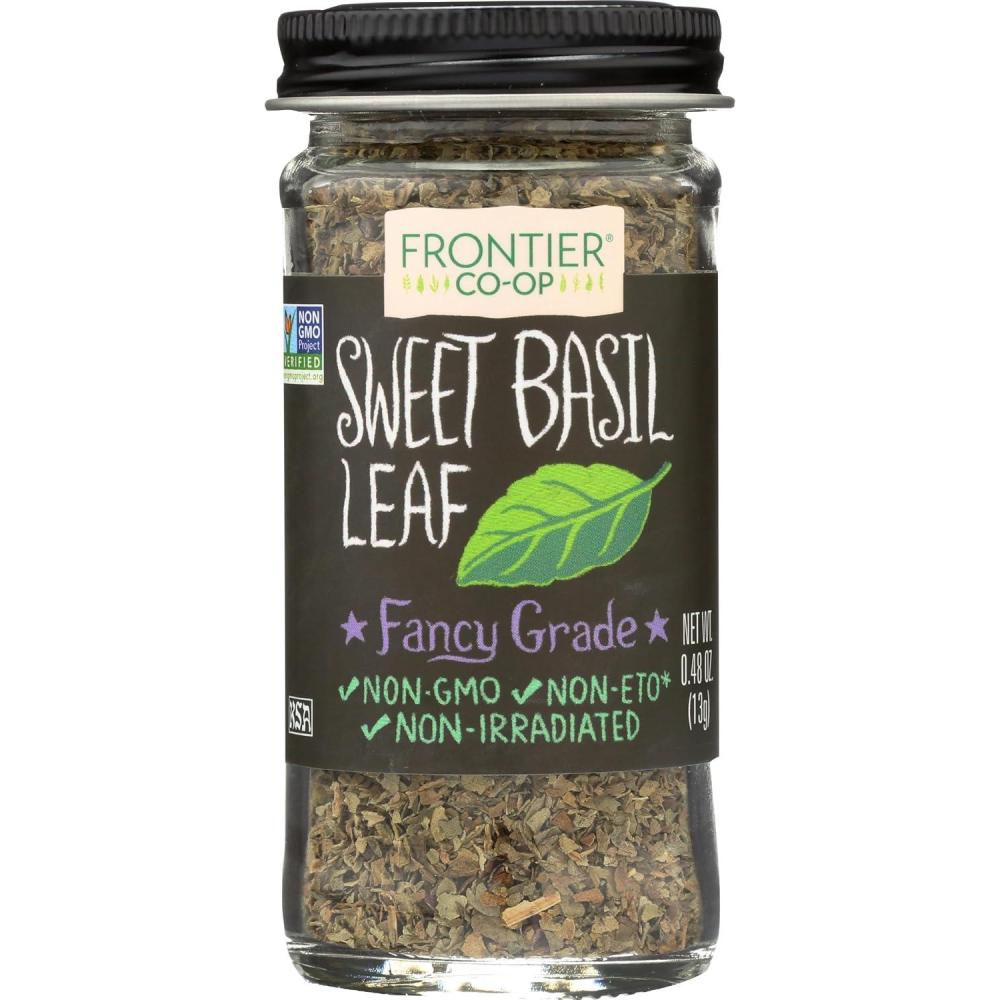 image:imageFrontier Sweet Basil Leaf 048 Ounce Bottle Cut amp Sifted Warm Mild Flavor is Great with Vegetables Dressings Soup amp More048 Ounce Pack of 1